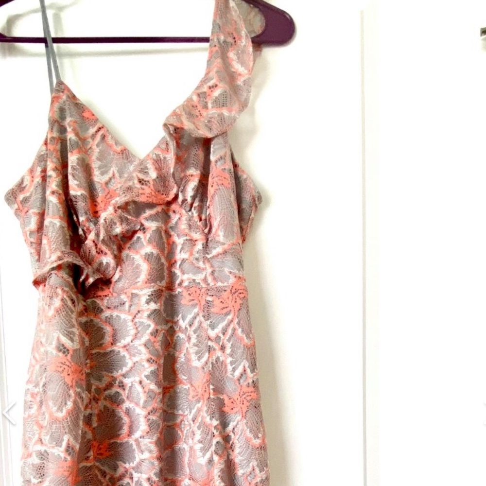 Lulus Dress in peach/grey with lace details